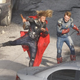 Illustration for article titled Watch Thor and Captain America tag team a pack of bad guys on the set of The Avengers